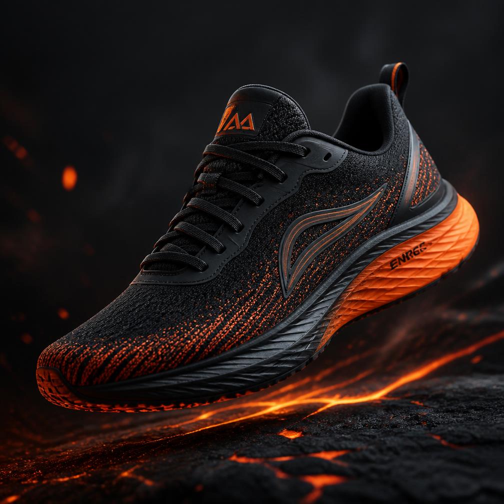 Tênis VULCAN SHOES em destaque sobre fundo de carvão